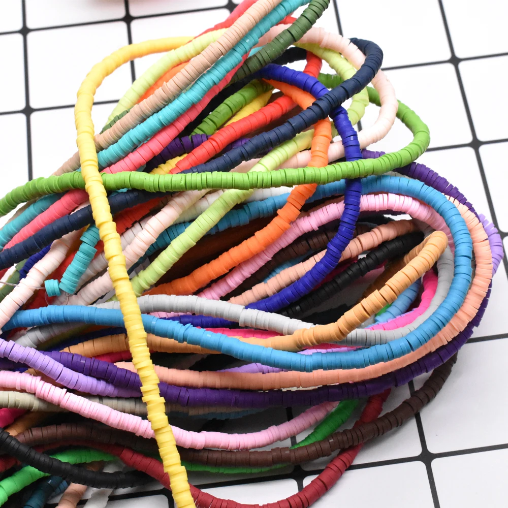 Бусины из полимерной глины ручной работы плоские круглые бусины с отверстием