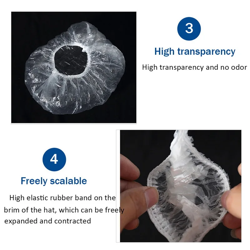 100 шт белые одноразовые женские шапочки для душа ванны взрослых