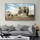 Животные принт Декор Рисунок в стиле поп-арт Африканский слон животные пейзаж масляная живопись на холсте Настенная картина для гостиной постер