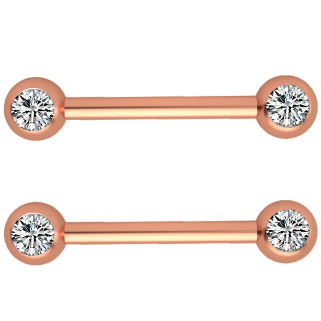 Punk Stainless Steel Barbell Tongue Nipple Ring Piercing For Women Men Zircon Crystal Nipple Ring Body Jewelry Piercing 1PC
