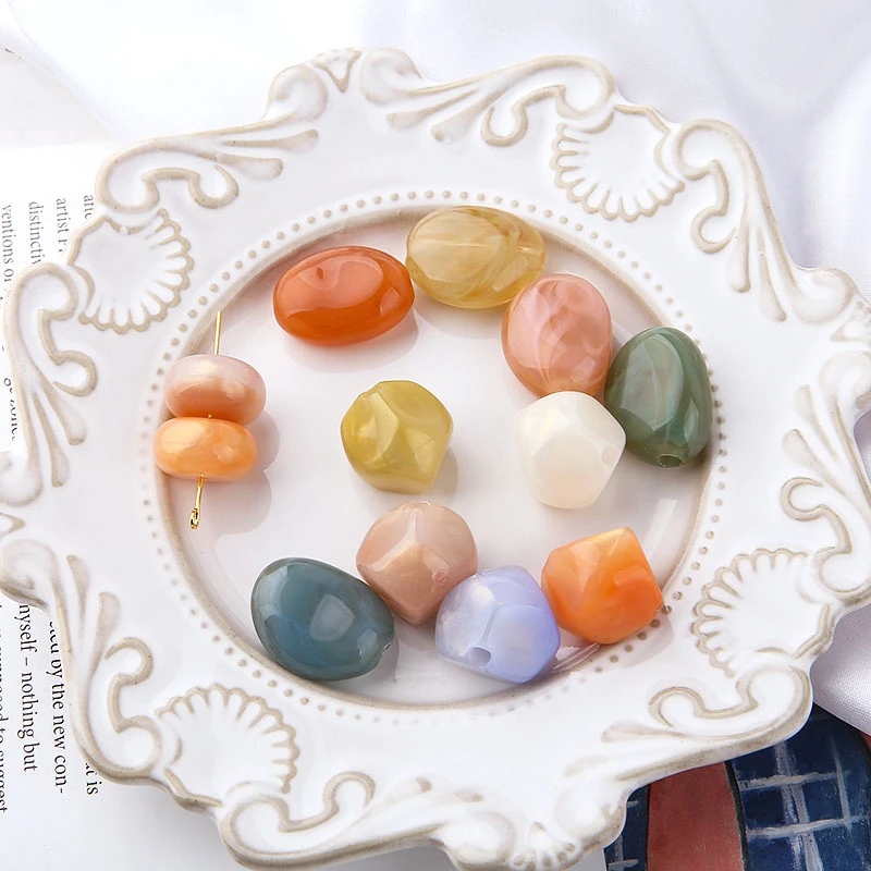 10pcs Perforated Beads Ladies Earrings Vintage Jewelry Materials Diy Accessories Retro Blooming Glitter Irregular Geometric | Украшения и