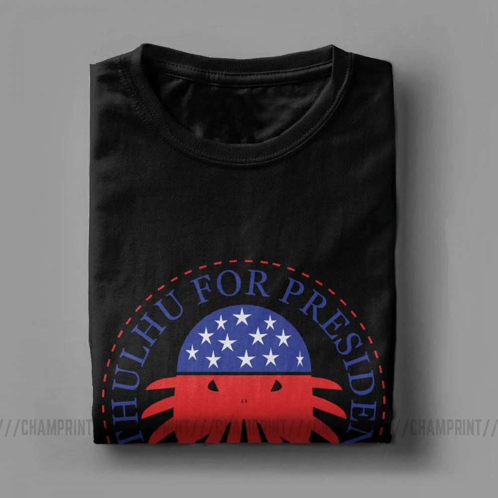 Cthulhu для President Футболка мужская хлопковая забавная футболка футболки с вырезом