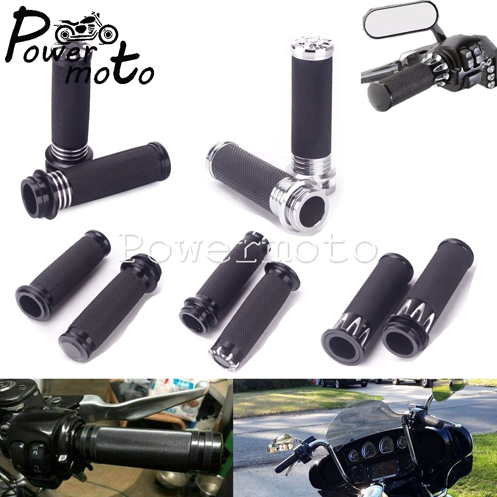 

1'' 25mm Motorcycle Grips Aluminum CNC Electronic Throttle Handle Bar Hand Grips For Harley Sportster Dyna Touring Universal