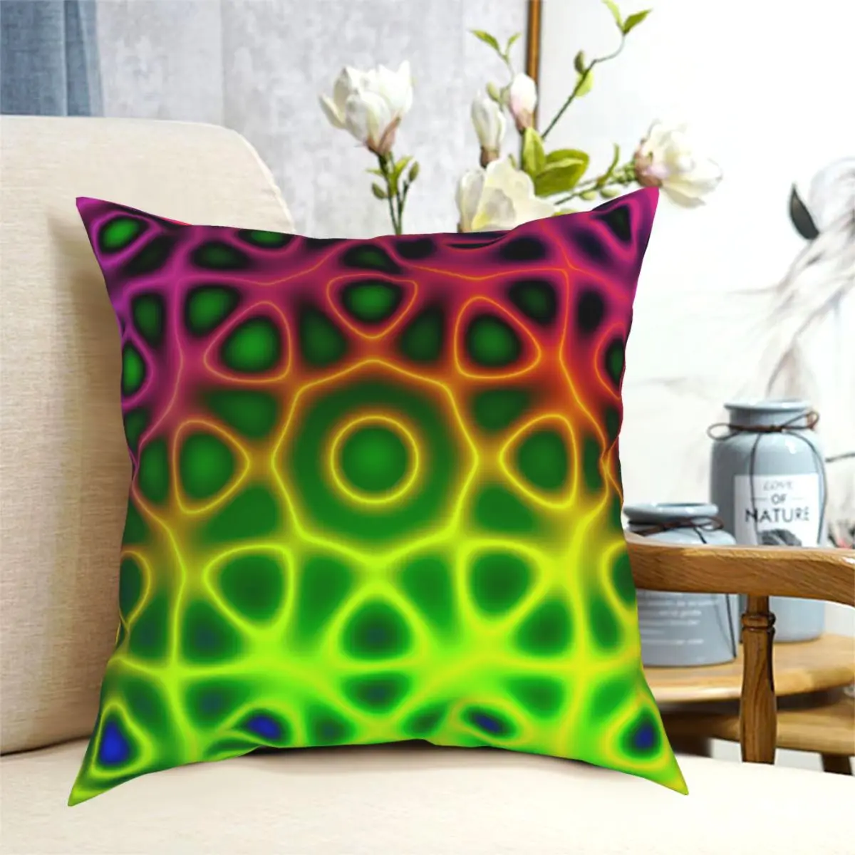 

Electric Octagon Square Pillowcase Polyester Pattern Zip Decorative Pillow Case for Room Cushion Cover