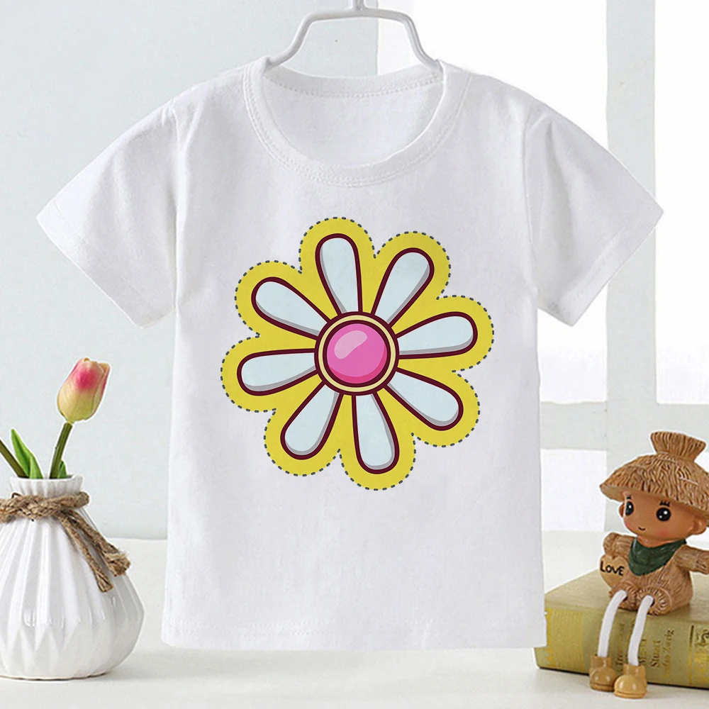 

90s Retro Life Kids Shirt Flower Print Toddler Girl T shirt Cozy Casual Home Children Clothes Plus Size Harajuku Short Sleeve