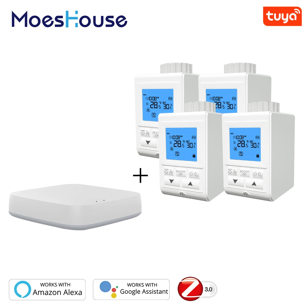 

Zigbee Thermostat Smart TRV Thermostatic Radiator Valve Controller Heater Temperature 2MQTT Setup Works with Alexa Google Home