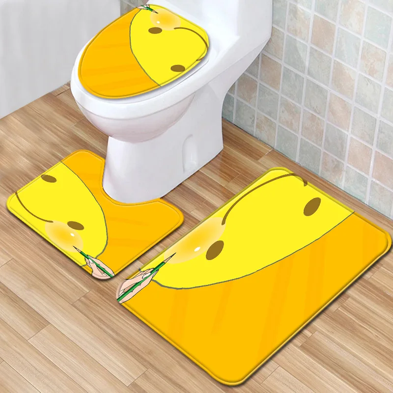 Набор креативных ковриков для ванной комнаты Zeegle фланелевый чехол на сиденье