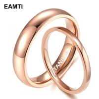 eamti 2mm 4mm thin ring for women titanium rose gold polished classic rings for male female wedding engagement band couple