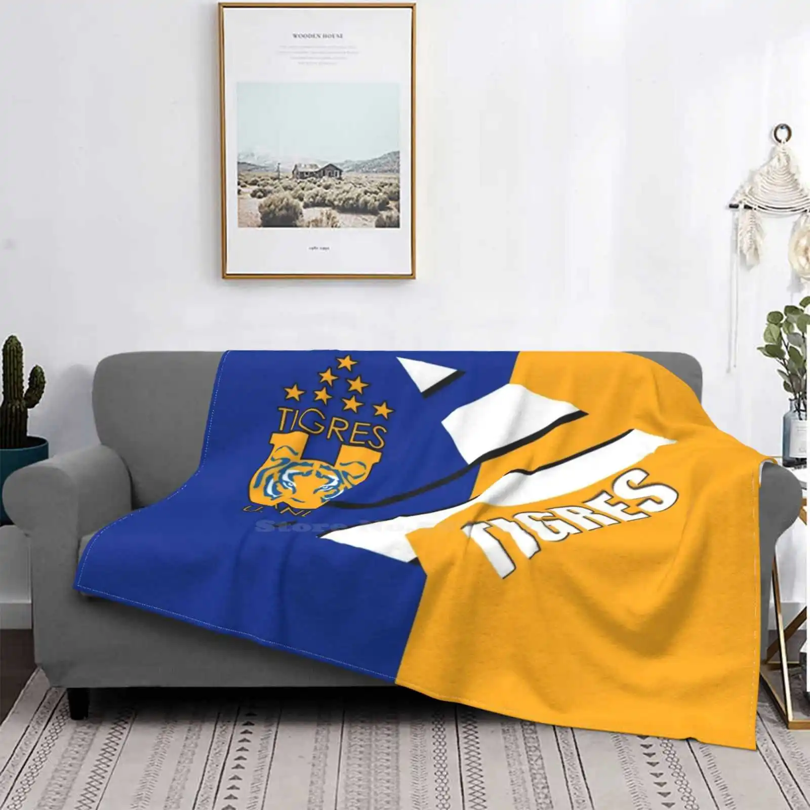 

Tigres De Nuevo Leon Face Mask - Mascarilla Los Tigres De La Uanl Futbol Club Four Seasons Comfortable Warm Soft Throw Blanket