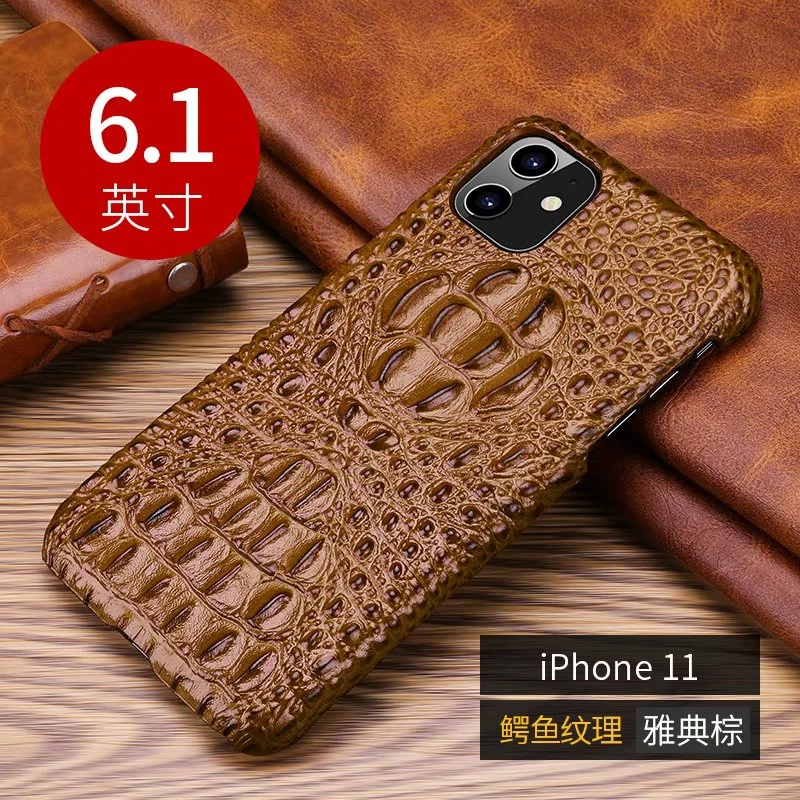 Чехол из воловьей кожи с узором крокодила для Apple IPhone 11 Pro Max XR стереоскопический 3D чехол из натуральной кожи для телефона модный