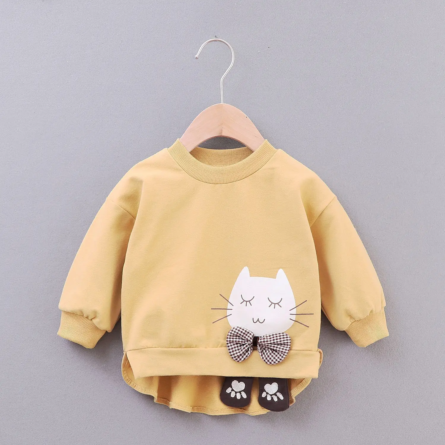 Новая Осенняя рубашка из чистого хлопка с рисунком котенка для детей возрастом 123 года, рубашка с длинными рукавами для малышей зимняя теплая детская одежда, верхняя одежда