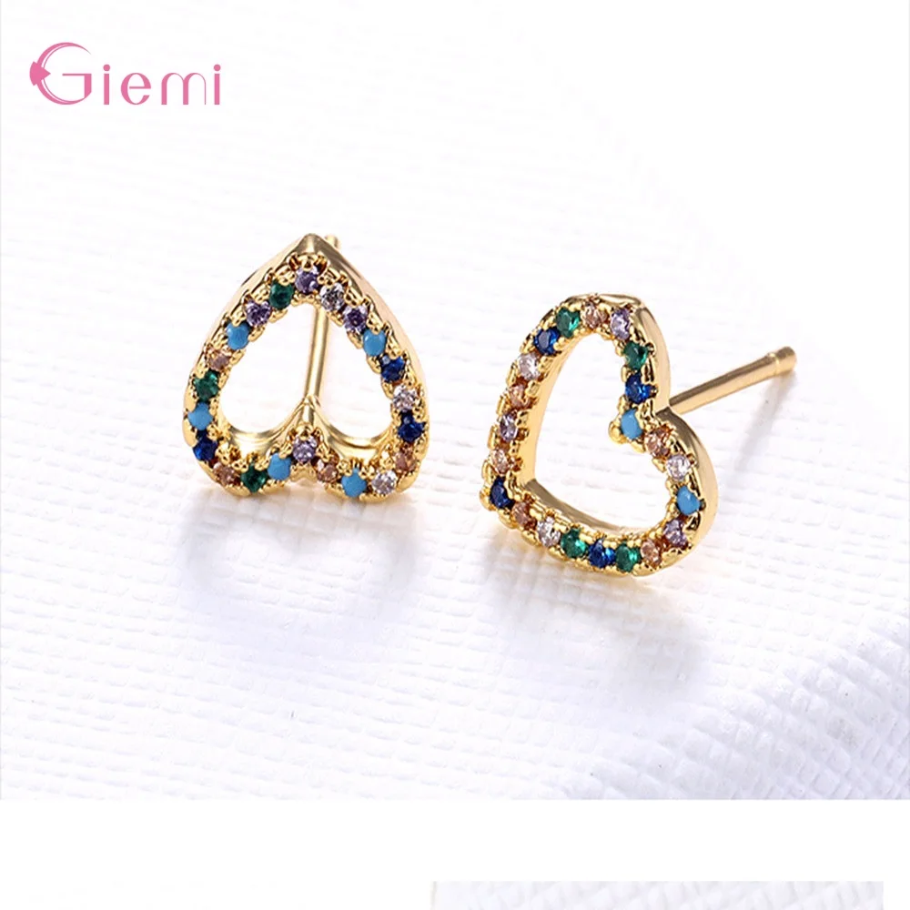 Женские серьги гвоздики из серебра 925 пробы с крупным Цирконом|Серьги-гвоздики| |