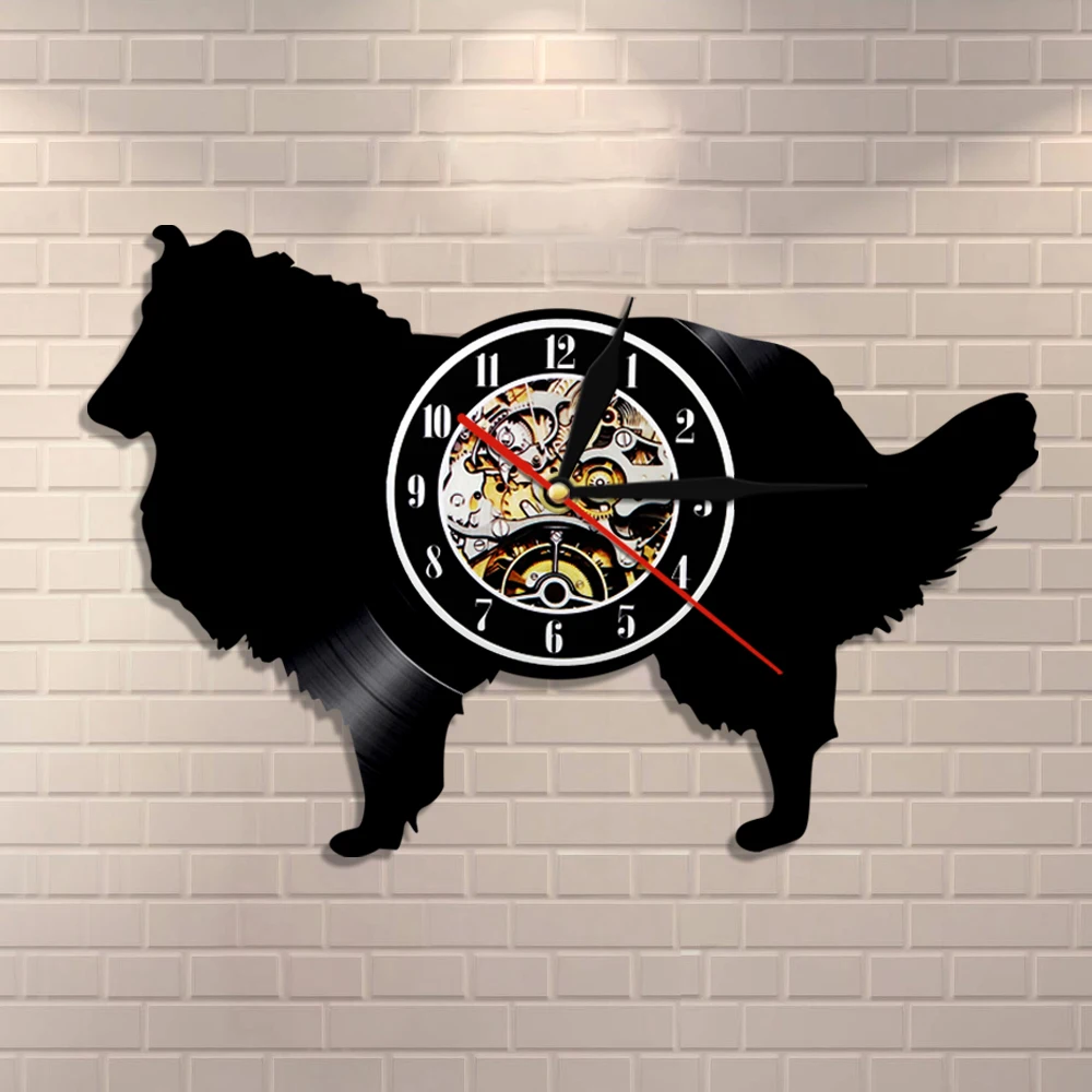 Настенные часы Schnauzer с изображением собаки шероховатый колли виниловая пластина