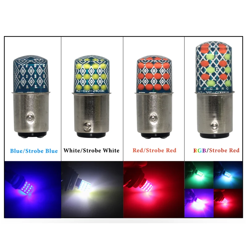 1 шт. Strobe 1157 BAY15D P21/5 Вт T20 7443 W21/5 24SMD RGB высокой Яркость Flash силиконовый Canbus обратный