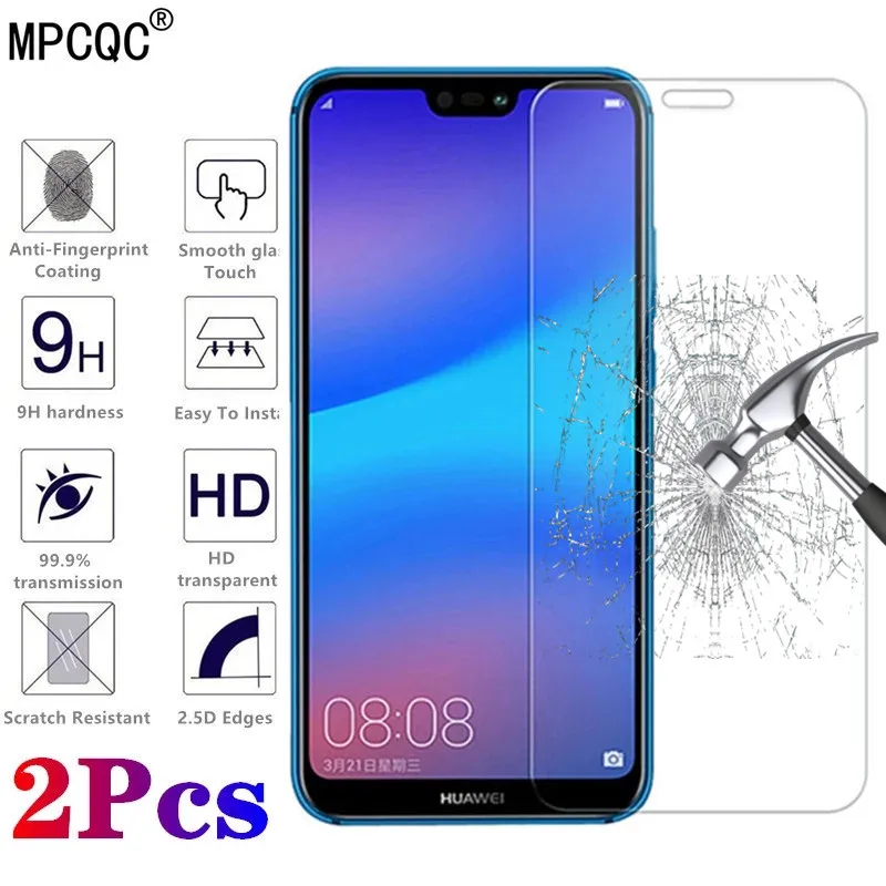 2 шт закаленное стекло для huawei mate 20 Lite протектор экрана Honor 8X P Smart 9X 8A 8C 10 Защитное