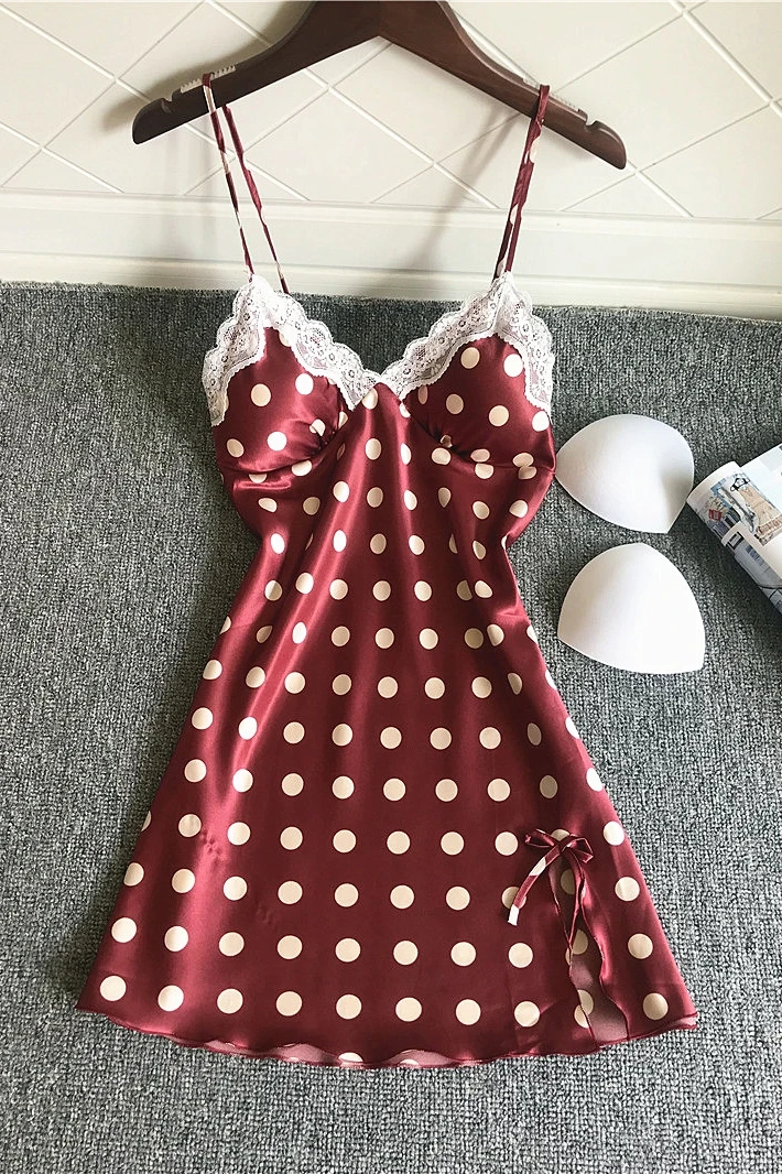 Корейская кружевная Пижама женская ночная рубашка атласная Шелковая пижама в