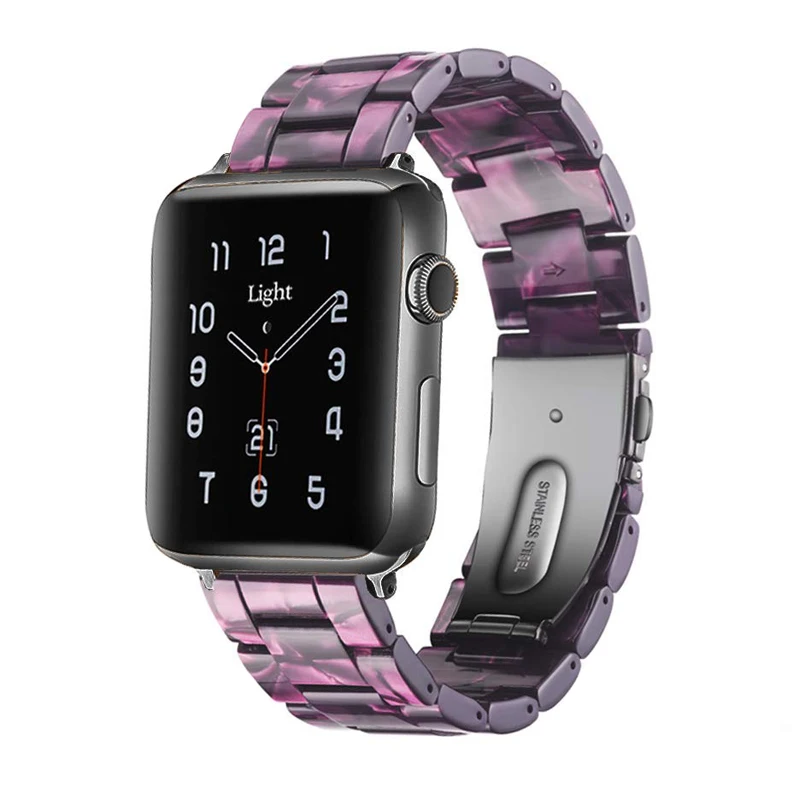Ремешок полимерный для apple watch band 44 мм 40 42 38 браслет iwatch series 5/4/3/2/1 с пряжкой из