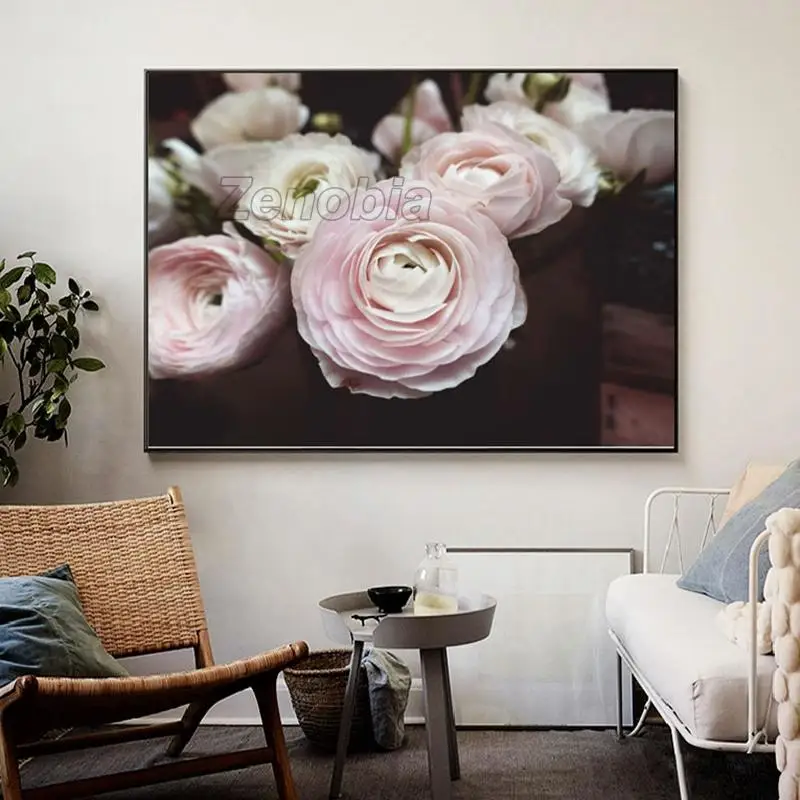 

Flower Decoration Poster Flower Ranunculus Home Decoration Hd Print for Bedroom and Living Room Frameless Style