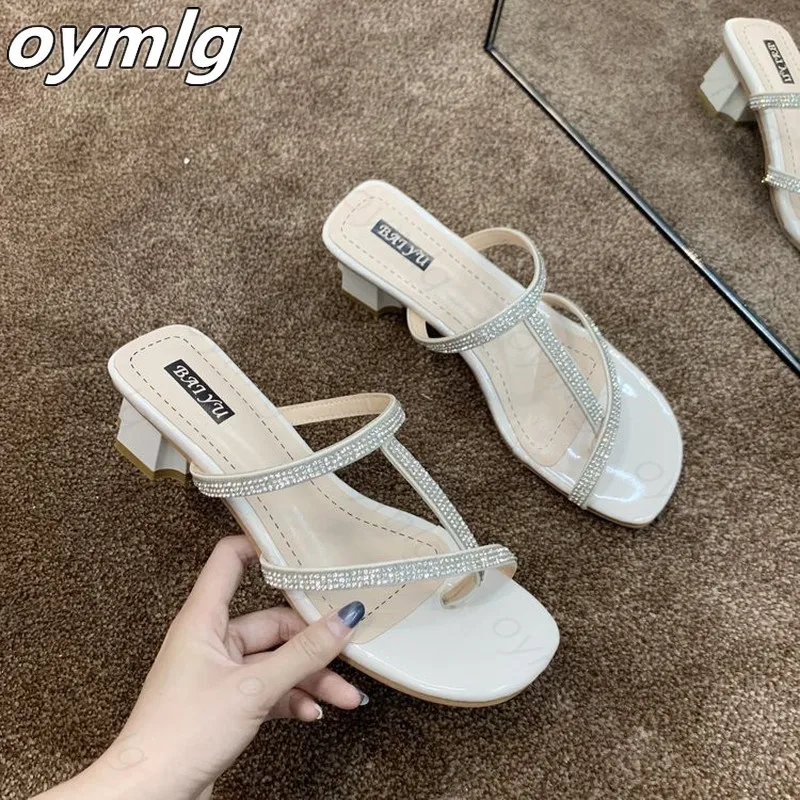 2021 INS/модные женские туфли с круглым носком на высоком каблуке без задника