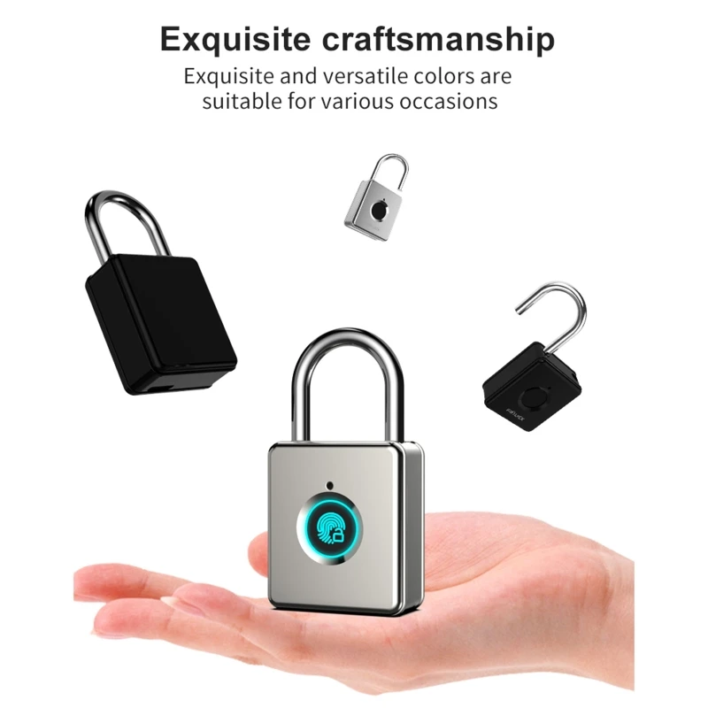 

Luggage Fingerprint Padlock USB Portable Smart Keyless Lock Induction Lock Antitheft Door Lock