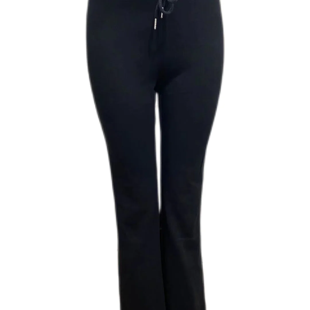 

2021 summer women's new self-cultivation weila knitted sweatpants slimming bell-bottom pants women wear casual pants