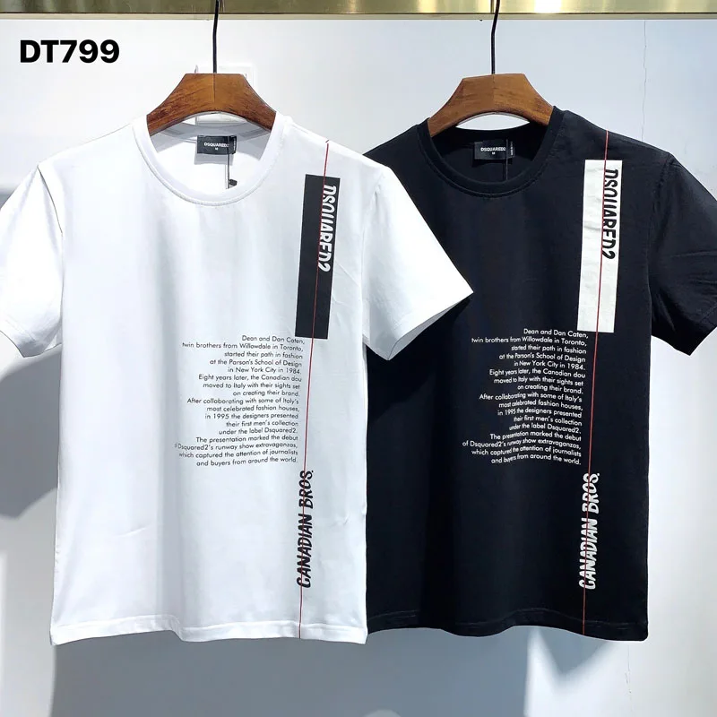

Dsquared2 классическая мужская и женская хлопковая Футболка с буквенным принтом с круглым вырезом и короткими рукавами рубашка в стиле хип-хоп ...