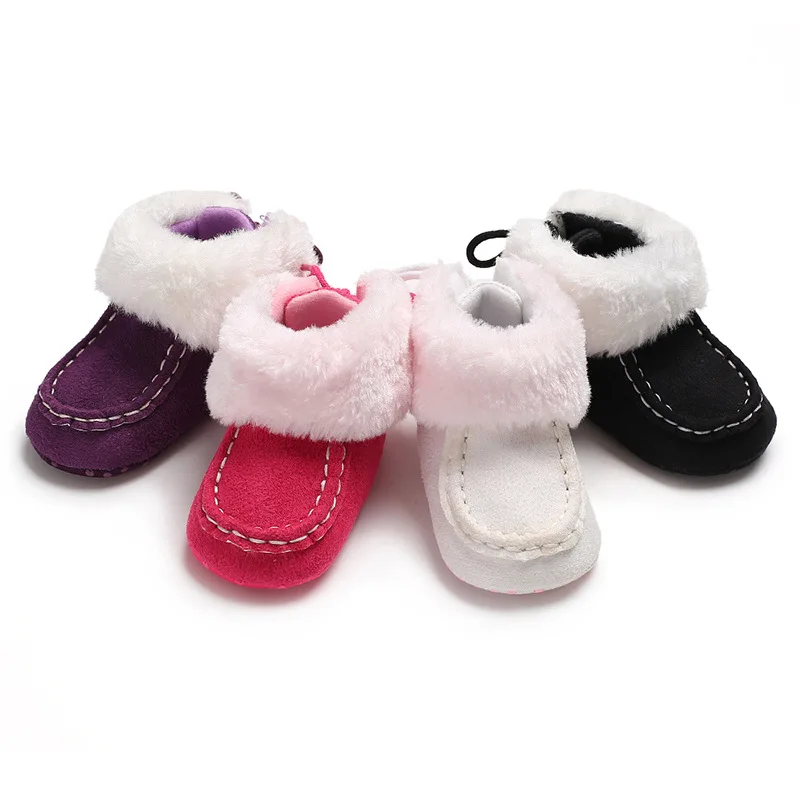 Зимняя детская обувь из искусственного меха теплые Нескользящие повседневные