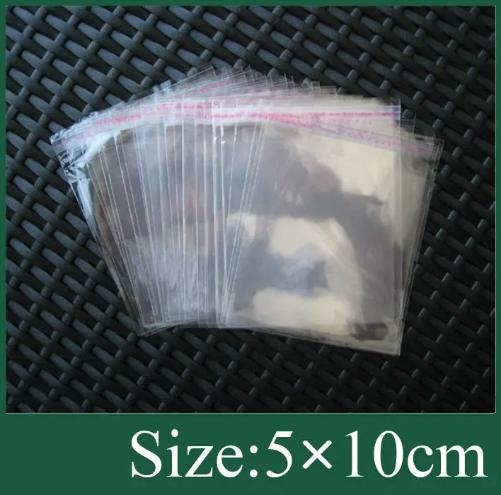 

1000x Poly Bag in size 5x10cm with self adhesive seal with suspending header & Free Shipping 1000pcs/lot
