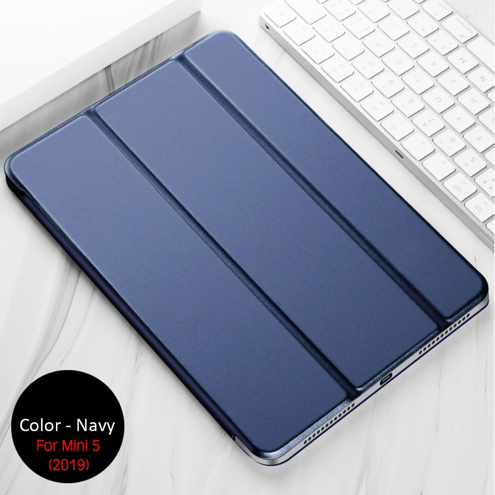 Navy-Mini 5 QIJUN для iPad mini 1 2 3, 4, 5, 7,9 дюймов, чехол, смарт-чехол из искусственной кожи, с подставкой, для iPad mini 1/2/3 mini5, с функцией автоматического сна - Цвет: Navy-Mini 5