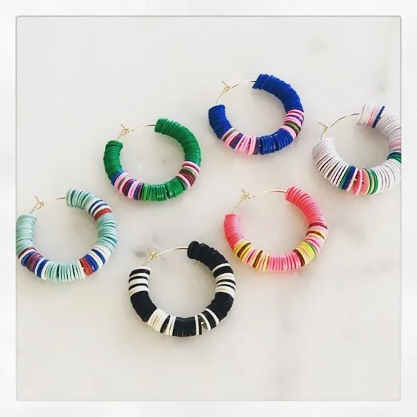 Бохо пляжные шик переработанного диск в африканском стиле виниловые бусины HEISHI