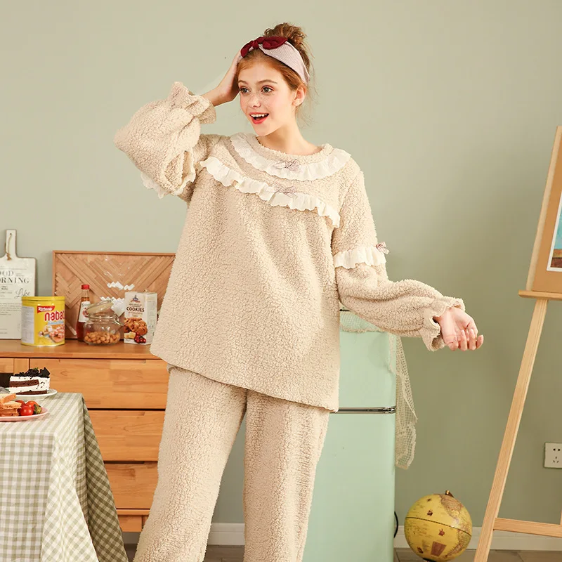 SP&ampCITY винтажные кружевные пижамы с оборками на рукавах Женская бархатная