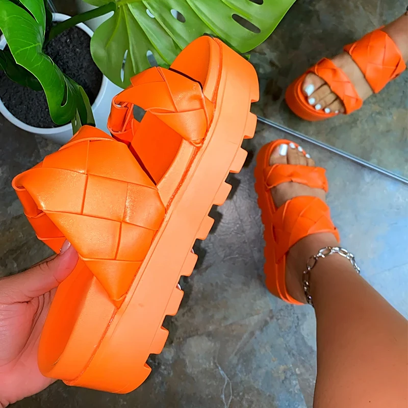 

Women's Sandals Summer Flat Shoes 2021 Female Casual Wedge Slides Sandal Woman Platform Shoes Ladies Outdoor Beach Footwear