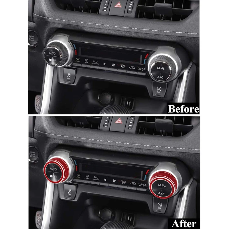 2x для Toyota RAV4 Rav 4 XA50 2019 2020 2021 Алюминиевый сплав AC Кнопка кондиционера кнопка кольцо