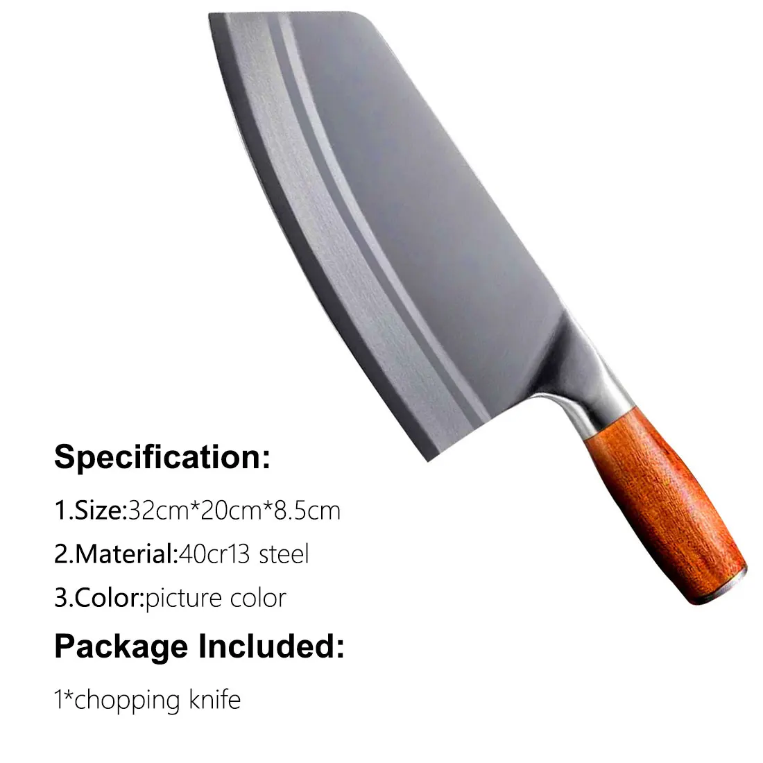 

Chinese Chef Knife Stainless Steel Meat Vegetables Slicing Chopping Cleaver Kitchen Knife Household Cooking Tools 2021 Hot Sale