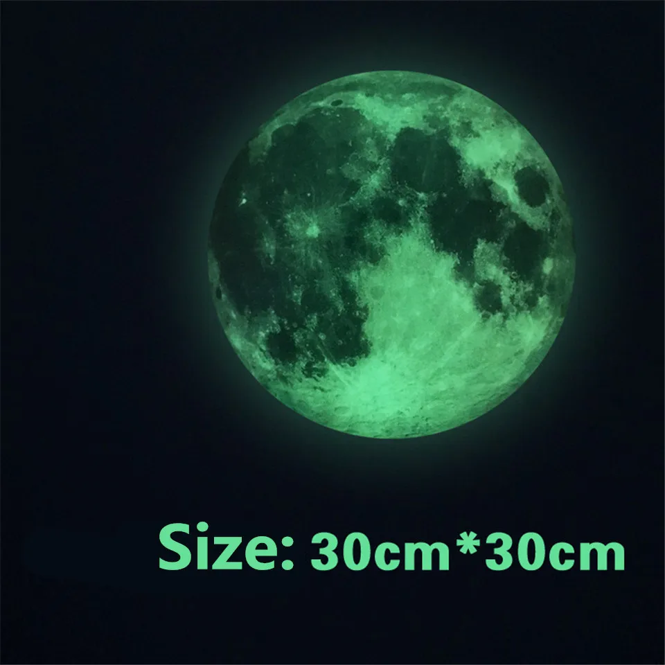 3D Луна земля светящиеся наклейки DIY настенные для детской комнаты или спальни