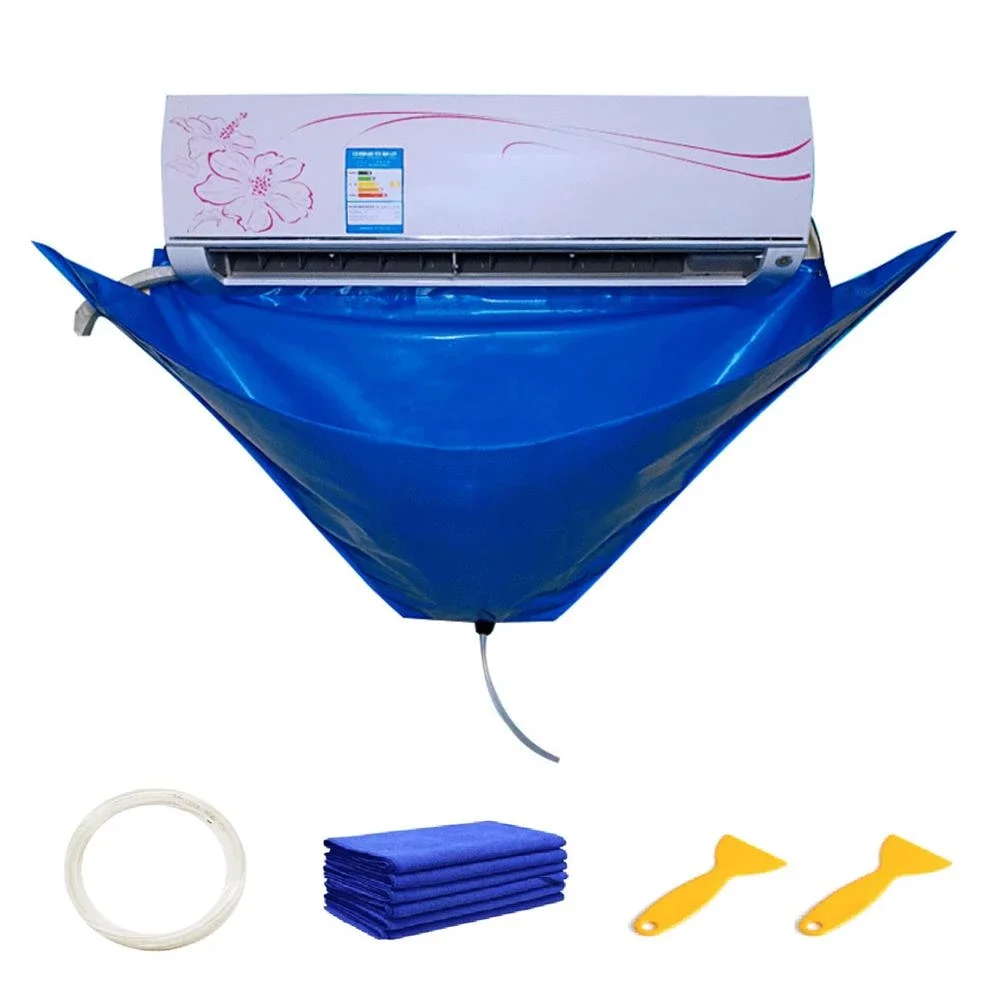 

Air Conditioner Cleaning Cover With Water Pipe Waterproof Dust Protection Cleaning Cover Bag For Air Conditioners Below 1.5P