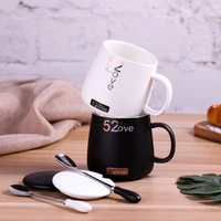 mug 520 ceramic couple mug with lid creative coffee cup ins style european coffee cup simple with spoon elegant gift set b2001