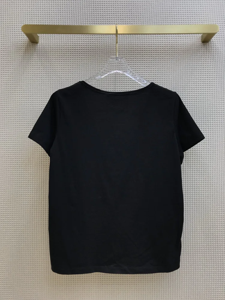 

2020 Summer women fashion Tshirt Luxury brand Black and white contrast stitching Short sleeve Corset T-shirts
