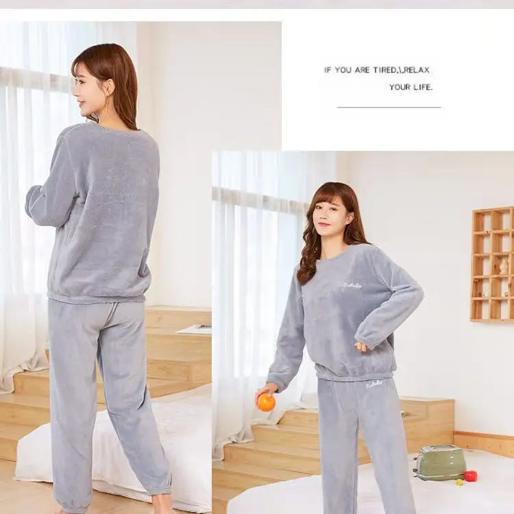 Толстая Коралловая флисовая женская пижама 2021 зимний домашний костюм для женщин