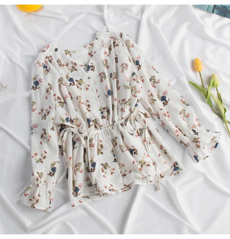 Blusas femininas de verao, женские блузки, женские осенние, весенние, испанский стиль, шикарные, Ретро стиль, с длинным рукавом, с принтом, Рубашки, Топы