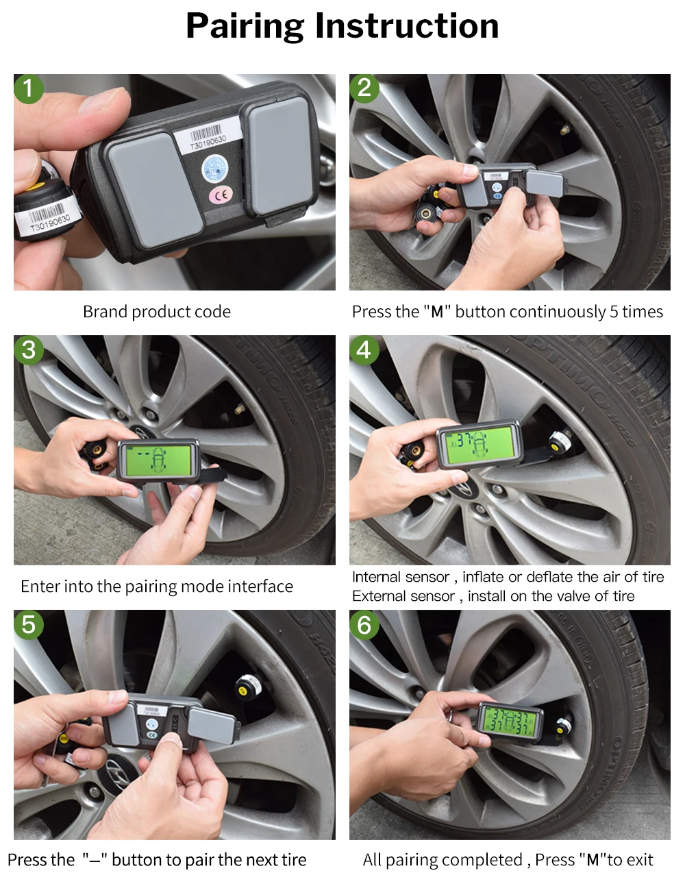Автомобиль TPMS сенсор шин давление мониторинга системы Индикатор солнечного света шин беспроводной s TMPS колёса охранной сигнализации внутренняя и внешняя