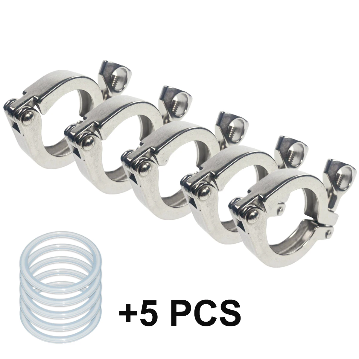 

1.5" 2" Inch Sanitary Stainless Steel Tri Ferrule Clamps Clover SS 304 Fit for Pipe Flange With Silicone gasket