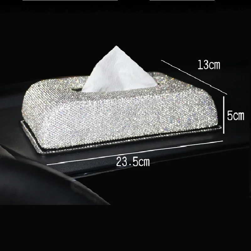 Полностью Алмазная коробка для салфеток автомобильные аксессуары прозрачный