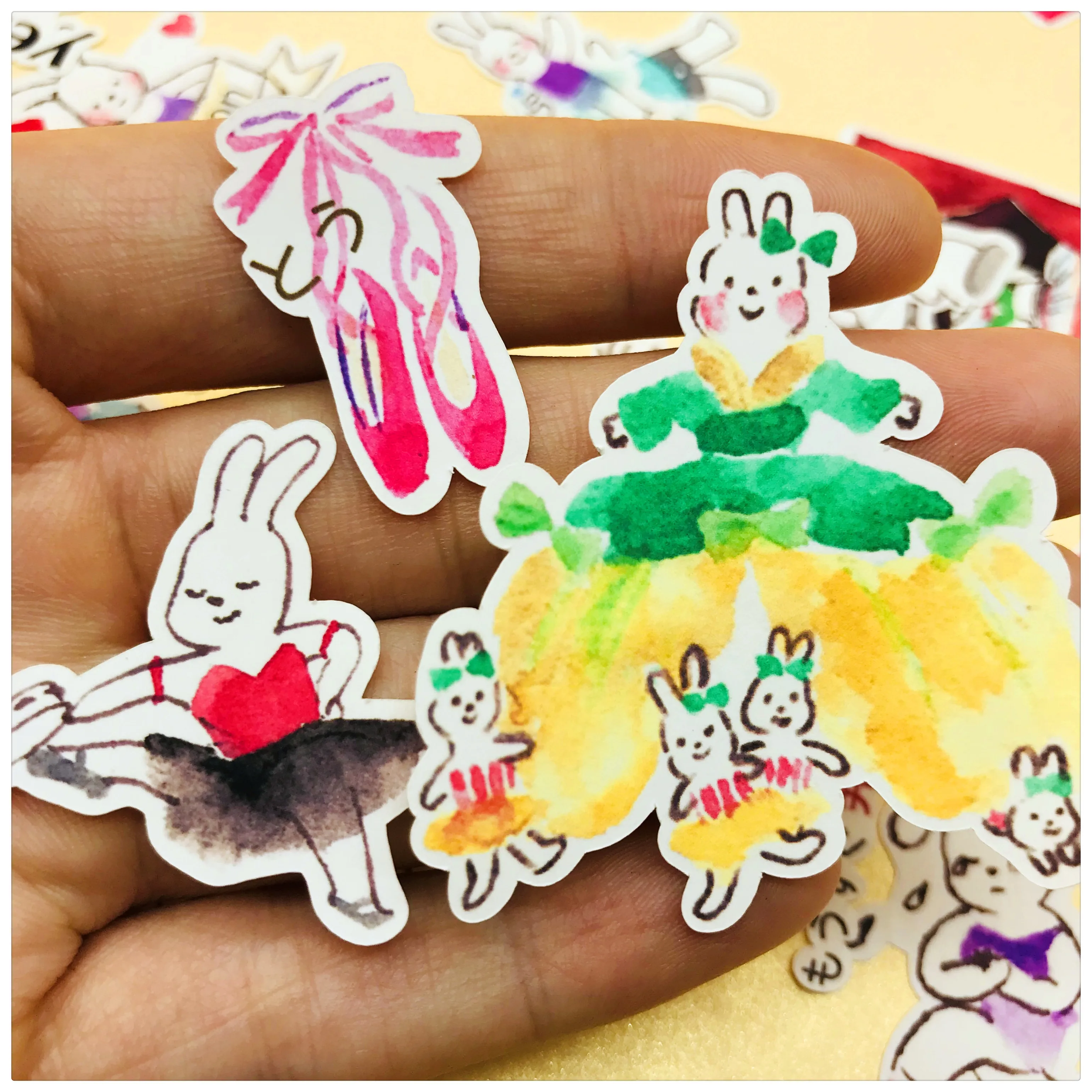 38 шт. ручной рисования руководство Стикеры пакет танцора наклейки кроликов s