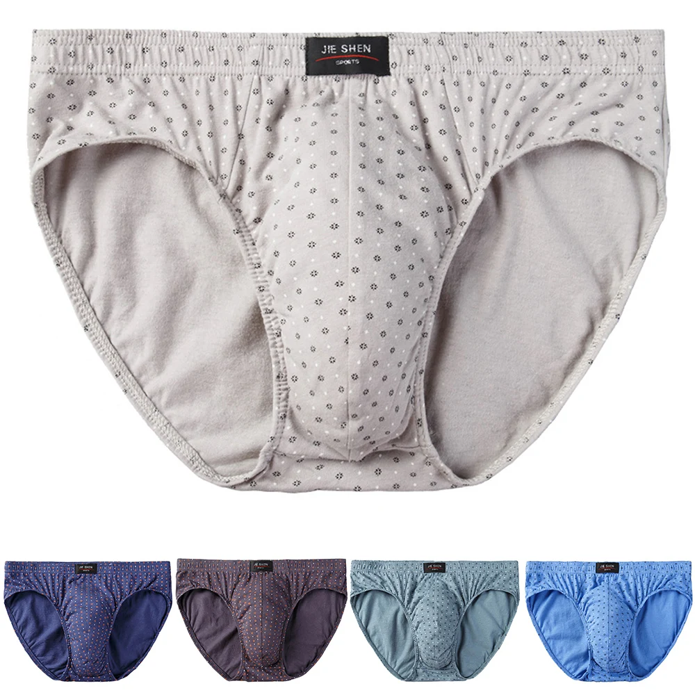 

New Shorts Men's Underpants Cotton Solid Color Briefs Breathable Underwear Comfortable Male Lingerie