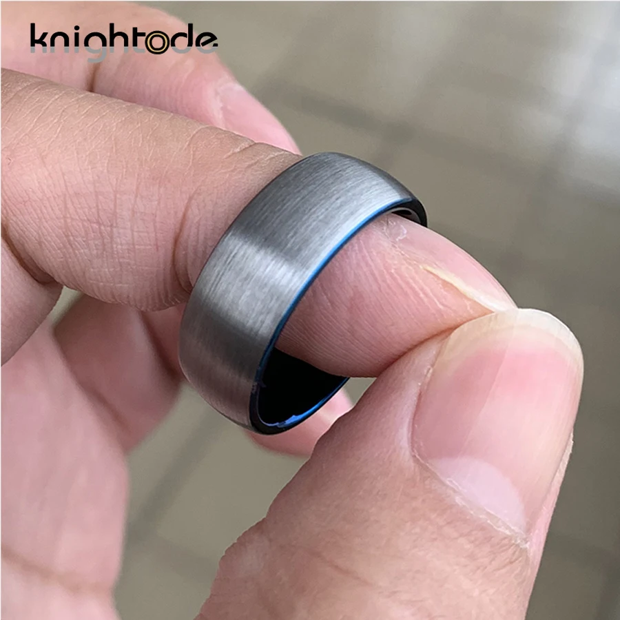 6/8 мм синий вольфрам карбид моды обручальное внутреннего круга для мужчин и