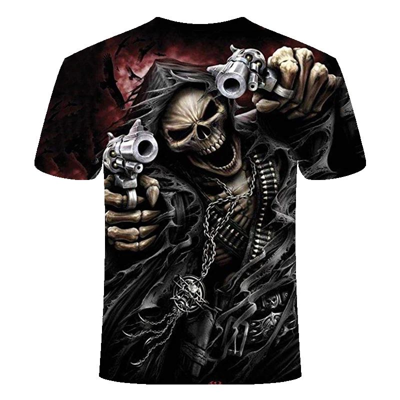 Новая футболка с черепом для мужчин и женщин, 3D принт, огненная футболка с черепом, короткий рукав, хип-хоп футболки летние топы, крутая футболка на Хэллоуин, Shirt6XL-S