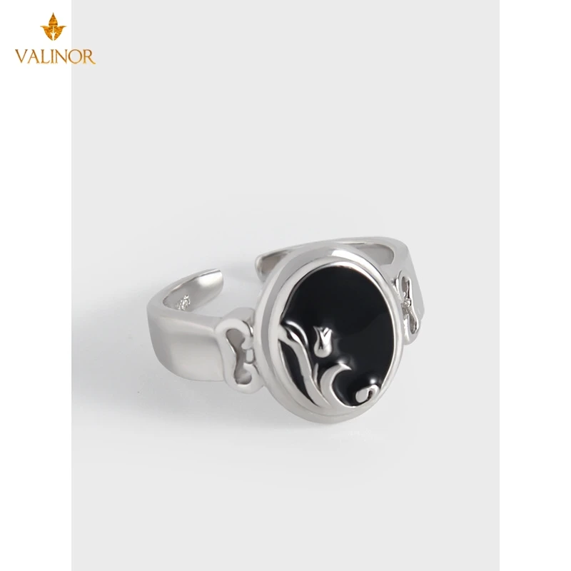 

Национальная прилив простой ретро богатых цветущие кольцо женская оригинальная обувь в деловом стиле кольцо 925 пробы серебро DLGB114