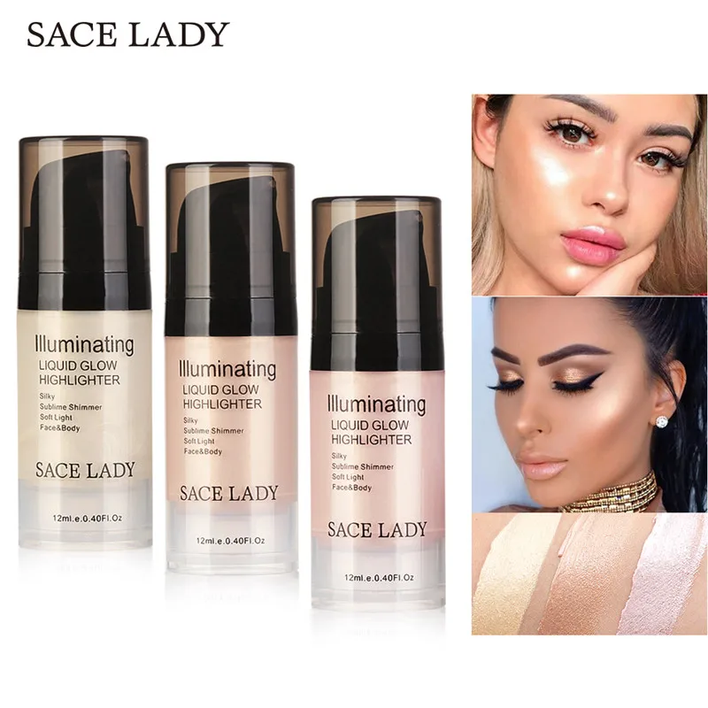 SACE LADY Shimmer жидкий текстовый Маркер крем для лица Сияющий макияж светящийся Набор