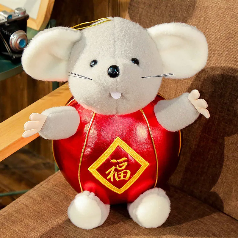 Новогодняя плюшевая игрушка крыса новогодний талисман крысы мягкая кукла
